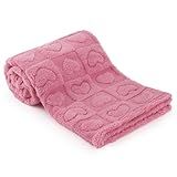 Plush Soft with Heart Checkered Baby Blanket,Fleece Infant Toddler Blankets for Girls Boys,Warm Lightweight Breathable Newborn Receiving Blankets for Crib Stroller 30"×39" (deep Pink, Heart)
