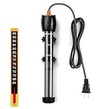 Orlushy Submersible Aquarium Heater, Adjustable Fish Tahk Heater with Free Thermometer Suitable for Marine Saltwater and Freshwater