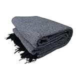 Open Road Goods Handmade Solid Color Yoga Blanket - Thick Mexican Blanket or Throw - Made for Yoga! (Charcoal Blanket)