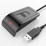 USB Fingerprint Reader for Windows 10/11 ONLY, Windows Hello Fingerprint Scanner for PC Login, Match-in-Sensor Security, Plug & Play, 4ft Extension Cable (Not for Mac/Linux)