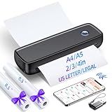Aixiqee Inkless Portable Printer Wireless for Travel - High Resolution, 4200mAh Battery, Thermal Mini Printer for A4/A5/2/3/4in, USB, Lightweight, No Ink Needed