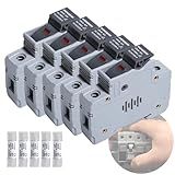shengbowi Solar/Photovoltaic Fuse Holder PV DC1000V 32A 35mm DIN Rail Mounting Cylindrical Base Single Mount Solar Photovoltaic Fuses Link System Protection