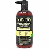 PURA D'OR Advanced Therapy Conditioner (16oz) For Increased Moisture, Strength, Volume & Texture, No Sulfates, Contains Argan Oil & Biotin, All Hair Types, Men & Women (Packaging May Vary)