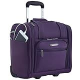 TPRC 15" Smart Underseat Carry-On Luggage with USB Charging Port, Purple