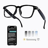 MNVOEQ AI Smart Wireless Bluetooth Translation Glasses for Men/Women with Speakers/Bluetooth&140+ Languages Translation Sports/Travel/Drive/Busniess (C1+AI+Color Change Lenses+Black)
