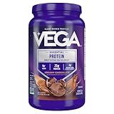 Vega Essential Protein – 25g Vegan Protein Powder, Rich Chocolate for a High Protein, Zero Sugar Shake – Large Tub, 32.5oz (20 Servings)