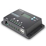 Renogy 10 Amp 12V/24V PWM Negative Ground Solar Charge Controller Compact Design w/LCD Display for AGM, Gel, Flooded and Lithium Battery, Wanderer 10A