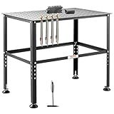 VEVOR Welding Table 36" x 24", 800LBS Capacity Welding Workbench Table, Heavy-Duty Work Bench with 0.63" Fixture Holes and Non-Slip Foot Pads for Welding Assembly Repair Works