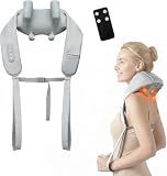 Cordless Neck Massager with Heat,6D Shiatsu Remote Control for Pain Relief