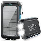 Solar-Charger-Power-Bank-49800mAh Portable Solar Phone Charger with LED Flashlight/15W Fast Charge USB C Waterproof External Backup Battery Pack for All Cell Phones & Electronic Devices