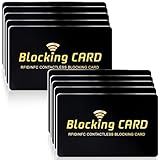 Linmxiy RFID Blocking Card 10 pack,One Card Protects Entire Wallet,RFID/NFC Contactless Bank Debit Credit Card Protector ID ATM Guard Card Blocker,Smart Slim Design Perfectly Fits in Purse–Black