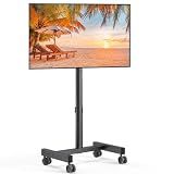 Perlegear Rolling TV Stand for 13-50 inch & 30° Tilt TVs Holds 44lbs