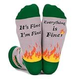 Dalycro Dumpster Fire Socks, Positive Funny Socks for Men Novelty Gift