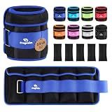 Adjustable Ankle Weights 1-5 LBS Pair with Removable Weight for Jogging, Gymnastics, Aerobics, Physical Therapy, Resistance Training|Each 0.5-2.5 LBS, Total 5LBS, Blue
