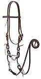 Weaver Leather Working Tack Bridle with Snaffle Mouth Bit, Golden Chestnut