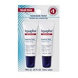 Aquaphor Lip Repair Ointment, Moisturizing Lip Balm Pack, Relieves Dryness, Holiday Gifts for Self Care, 0.35 Tube, Pack of 2