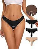NIASOUL Thongs for Women Seamless No Show G-String Padded Workout Underwear