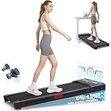 TRAILVIBER Walking Pad Treadmill with 12% 9-Level Auto Incline, 450 lbs Capacity and RGB LED Screen Under Desk Treadmill with Auto Incline, Compact Treadmills for Home Hiking