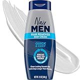 Nair Men Hair Remover Body Cream, Quick and Easy Body Hair Removal Cream for Men, Aloe and Lanolin, Dermatologist Tested, 12 Oz