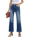 GRAPENT Baggy Pants Women Flared Jeans 28 Inch Inseam Petite Dark Blue