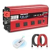 Cantonape 3000W Power Inverter 12V to 110V/120V DC to AC with LCD Display