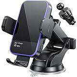 Wireless Car Charger,【7 Colored RGB Backlit】 Mosurr 15W Auto Clamping Phone Holders for Your car fit for iPhone 16 15 14 13 12 Mini Pro Max 11 XR XS, Samsung Galaxy S25 Ultra S24 S23 S22 S21+, etc