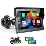 WonVon 5 Inch Motorcycle Carplay GPS Navigation System with Apple Carplay and Android Auto Portable Screen with Dual Bluetooth, Navigation, Siri, Google Assistant（Not Inchluded TPMS）