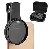 52mm Polari/zed Camera Lens Phone Universal CPL Filter Clip Kit, Portable Phone Polarizing Lens Filter for Cell Phones Camera Assistant Len and Effects Filters(Black)