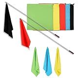 GAITWIN Horse Training Flag Equipment 5 Pcs with 1Pcs Telescopic Flag Pole Lunge Whip Stick for Horsemanship Supplies - Upgrade Stitched Loop Design