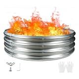 TBMLC 48" Round Galvanized Steel Fire Ring Pit/Raised Garden Bed Kit