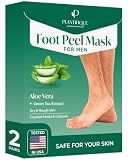 PLANTIFIQUE Foot Peeling Mask for Men, Dermatologically Tested - 2 Pairs