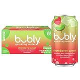 bubly Sparkling Water, Strawberry Sunset, 12 Fl Oz Cans (8 Pack)