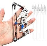 TIETHEKNOT Mini Archery Bow Set Right Hand Mini Compound Bow Mini Hunting Bow Metal Material Catapult RH/LH for Hunting Shooting Practice Archery Entertainment Fun, silvery