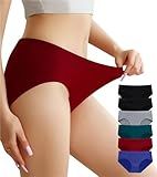 OLIKEME Women's Breathable Underwear Full Coverage Stretch Briefs Wicking Soft No Show Hipster Panties (M-L) Multicolor