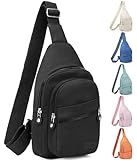 Banelu Small Sling Backpack Crossbody Sling Bag for Women Men, Chest Bag Daypack Fanny Pack Cross Body Bag for Outdoors Hiking Traveling - Black