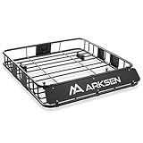 ARKSEN 43" x 39" x 6" Roof Rack Basket with Extension, 150 lb Heavy-Duty Steel Cargo Carrier, Fits Crossbars up to 1.38" Thick, for SUV & Pickup Truck