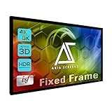 Akia Screens Fixed Frame Projector Screen 120-Inch, 16:9, Wall Mount, CINEWHITE UHD-B, 4K/8K Ready, Indoor Home Theater, AK-FF120WH2