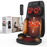 Shiatsu Neck and Back Massager with Heat, 4D Kneading Back Massager for Pain Relief Deep Tissue, Comfortable Back Massage for Chair, Massager for Home Office, Gifts for Women Men Parents Christmas