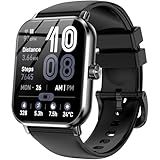 Smart Watches for Men Women, 1.83" HD Touchsreen, Bluetooth Calling, 5 ATM Water-Resistance, 130+ Sports Modes, Health, Fitness & Sleep Tracker, Timer, Pedometer, Fitness Watch for Android/iOS, Black