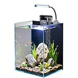 Craftsboys 1.5 Gallon Fish Tank Starter Kits, Nano Glass Aquarium with Filter, Led Light for Aquascape DIY Small Betta Fish Tank