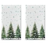Cxtoweley‌ Christmas Tree Kitchen Towels Set of 2 | 18x26 Inch Dish Towels for Holiday Decor, Winter Bathroom & Kitchen Xmas Decorations