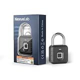 NexusLab Fingerprint Padlock for Gym Locker, 0.5s Biometric Smart Lock with Keyless Entry, IP67 Waterproof & Anti-Cut Stainless Steel, Stores 20 Prints, Ideal for Outdoor Gate & School, No App Needed