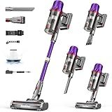 iXlion Cordless Vacuum Cleaner for Home - Powerful Stick Vacuum with HEPA Filter, 55-Min Runtime, LED Light, Anti-Tangle Brush, Detachable Battery,Lightweight Vacuum for Pet Hair,Carpets & Hard Floors