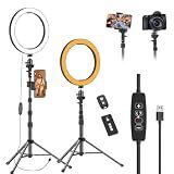 EMART 10" Ring Light with 55" Extendable Tripod Stands and Phone Holder