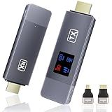 2025 Upgraded Wireless HDMI Transmitter and Receiver, 4K Decode 1080P@60Hz Ultra HD Video Output, LED Display, Plug&Play 5G+2.4G for Video and Audio to Monitor from PC/Projector/TV Box