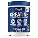 Orgain Creatine Monohydrate Micronized Powder, 100 Servings, Unflavored, Supports Muscle Growth, Post Workout Recovery and Brain Health, No Artificial Additives, for Men & Women (Packaging May Vary)