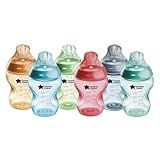 Tommee Tippee Natural Start Anti-Colic 9 oz BPA Free Baby Bottles, 0+ Months, Slow Flow Breast-Like Nipple, Self Sterilizing, Designed for Seamless Transition Between Bottle & Breast, Fiesta,Pack of 6