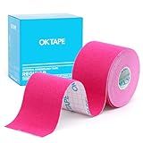 OK TAPE Kinesiology Tape, Regular Original Cotton Elastic Athletic Tape for Support and Recovery, Sports Tape, 2in×16.4ft Uncut Roll - Pink