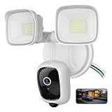 Meloght 2K Hardwired Flood Light Camera, 3500LM Dual-Head Outdoor Security Camera with Color Night Vision, 5G/2.4G WiFi, PIR Motion Detection, Siren, 2-Way Audio, IP65, Compatible with Alexa & Google