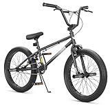 67i Freestyle BMX Bike 18/20-Inch Kids & Teens Bicycle - Durable Brake & Tire System, Easy Assembly with Video Guide, BMX Pegs for Tricks, 8-14 Years Gift (20'' (with Pegs), Black)